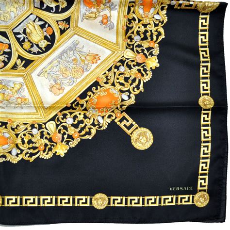 foulard versace black and gold|versace scarves for women.